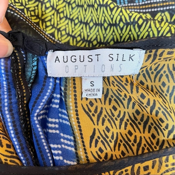 August Silk Options Women Sz Small Multicolored Chiffon Semi Sheers Top - Picture 6 of 12